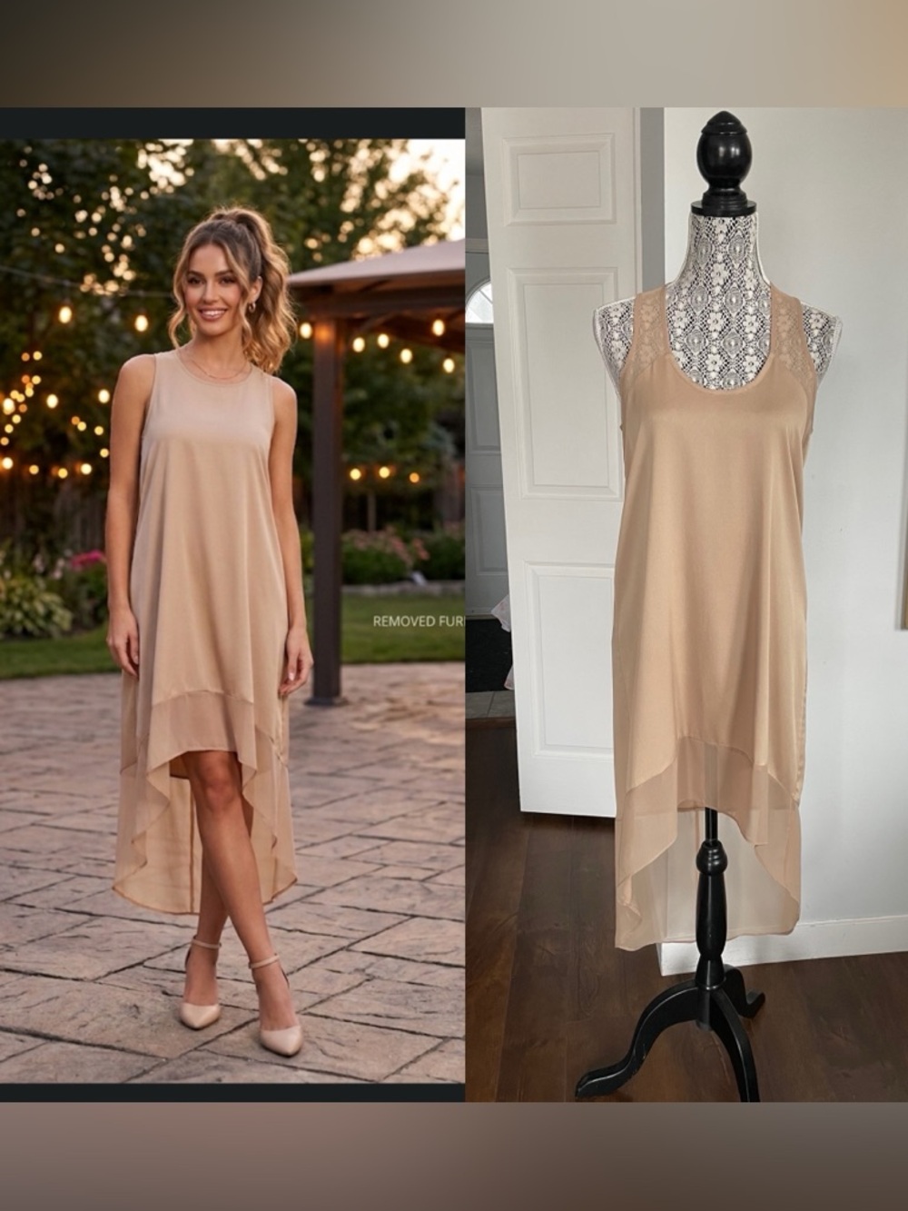 Oak + Fort Canadian Brand Breezy Chic High Low Tank Midi Dress. Small.